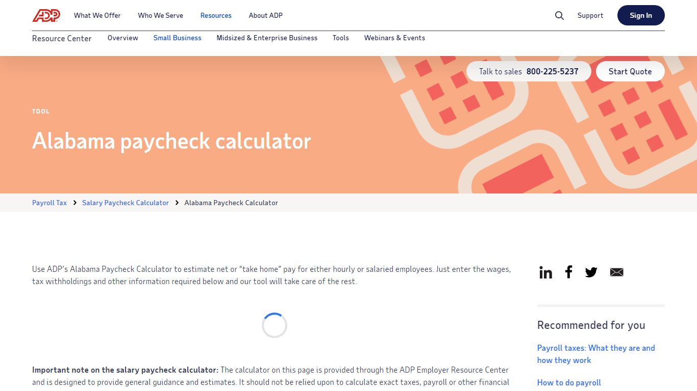 Alabama Paycheck Calculator | ADP